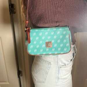 Dooney & Bourke Teal and Brown Shoulder Bag